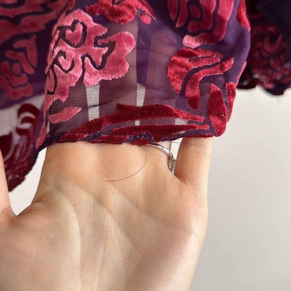 Monique Lhuililler Velvet Floral Blouse - Size XS - Picture 7 of 7